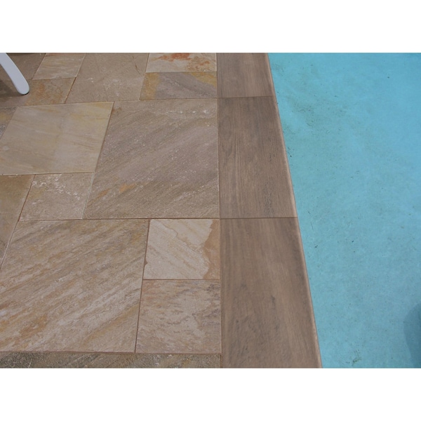 Lucas Betula 13 in.  X 24 in.  Glazed Porcelain Pool Coping, 2PK